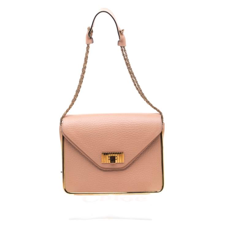 Pre Owned Chloe Beige Leather Sally Medium Shoulder Bag