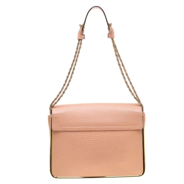 Pre Owned Chloe Beige Leather Sally Medium Shoulder Bag