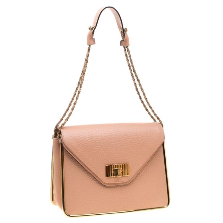 Pre Owned Chloe Beige Leather Sally Medium Shoulder Bag