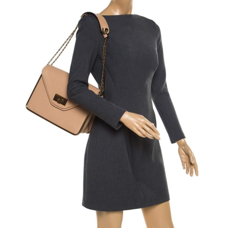 Pre Owned Chloe Beige Leather Sally Medium Shoulder Bag