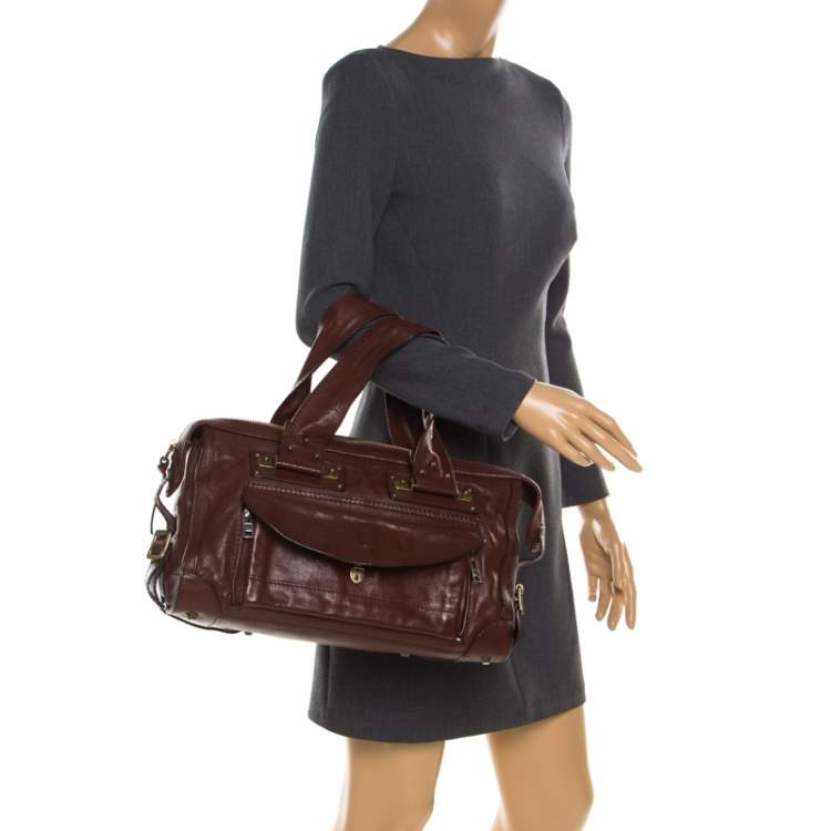 Pre Owned Chloe Dark Brown Leather Tracey Satchel