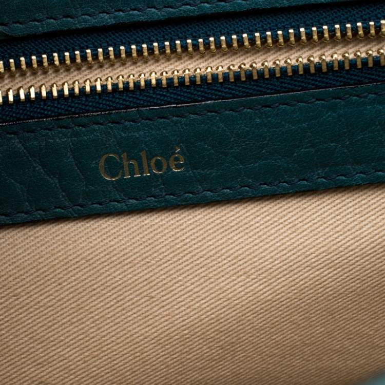 Pre Owned Chloe Green Leather Medium Sally Flap Shoulder Bag