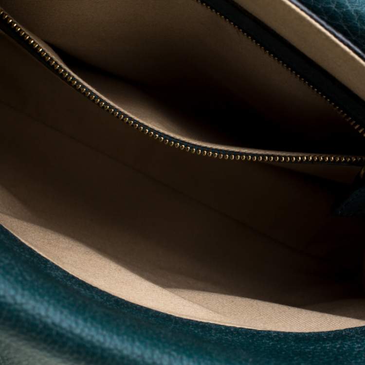 Pre Owned Chloe Green Leather Medium Sally Flap Shoulder Bag