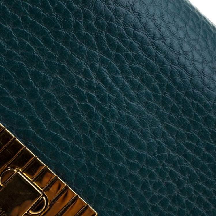 Pre Owned Chloe Green Leather Medium Sally Flap Shoulder Bag