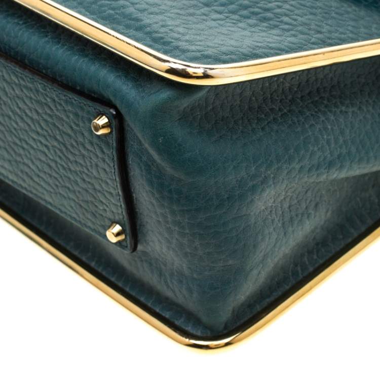 Pre Owned Chloe Green Leather Medium Sally Flap Shoulder Bag