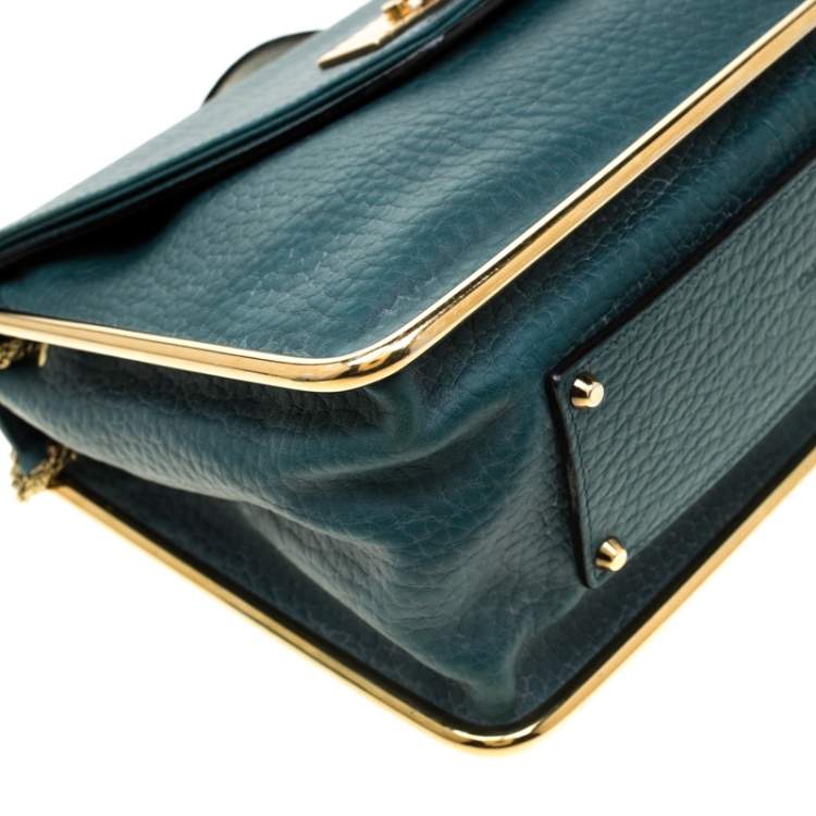 Pre Owned Chloe Green Leather Medium Sally Flap Shoulder Bag
