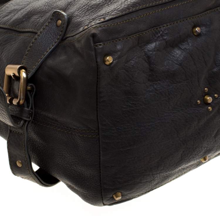 Pre Owned Chloe Deep Dark Green Leather Paddington Hobo