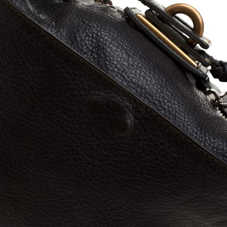 Pre Owned Chloe Deep Dark Green Leather Paddington Hobo