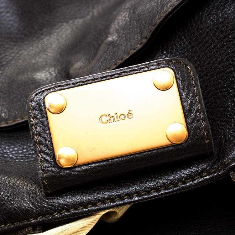 Pre Owned Chloe Deep Dark Green Leather Paddington Hobo