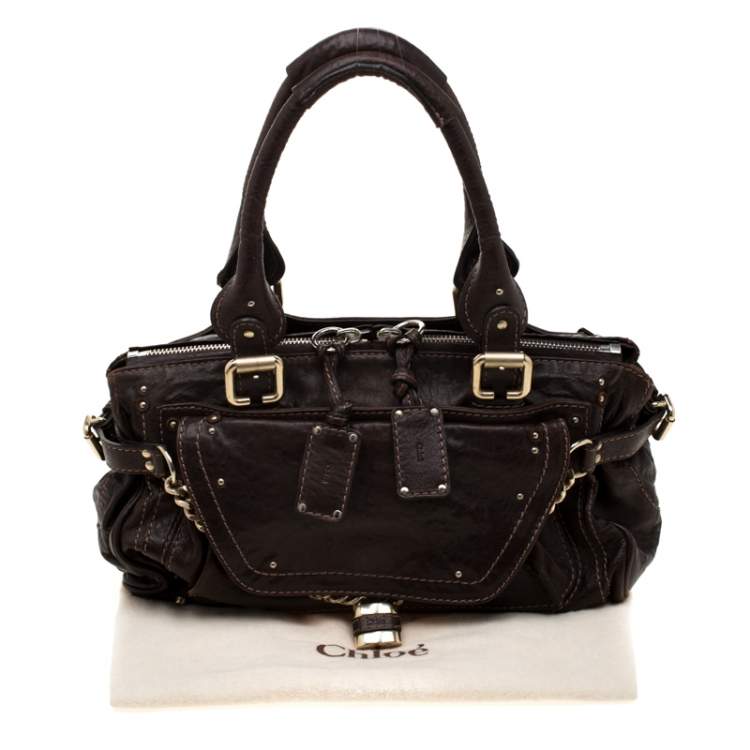 Pre Owned Chloe Dark Brown Leather Paddington Capsule Satchel