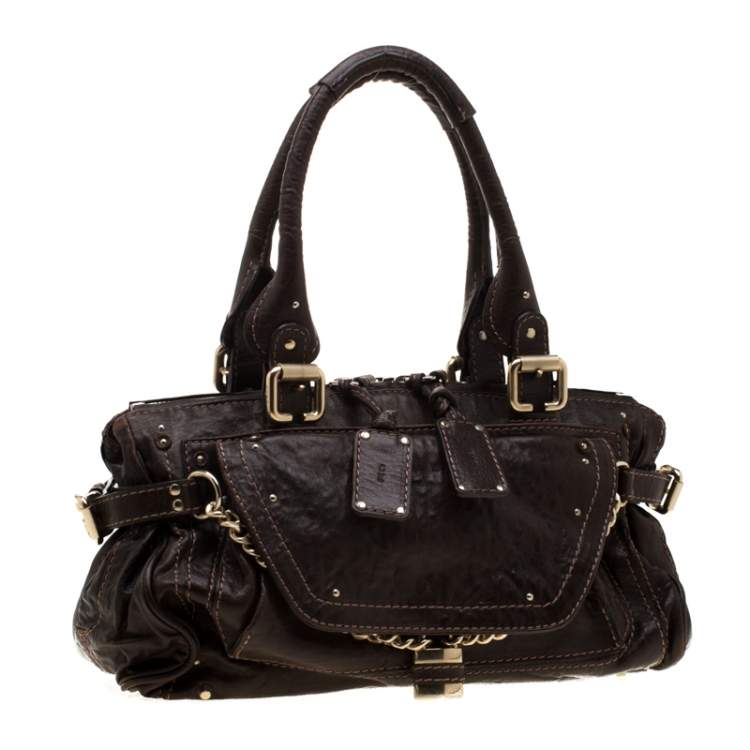 Pre Owned Chloe Dark Brown Leather Paddington Capsule Satchel