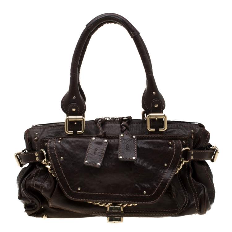 Pre Owned Chloe Dark Brown Leather Paddington Capsule Satchel