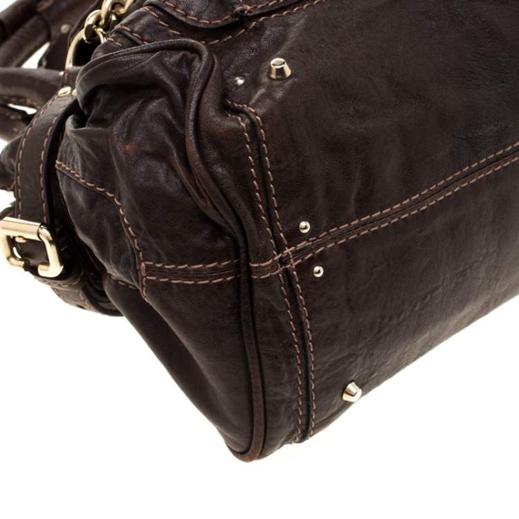 Pre Owned Chloe Dark Brown Leather Paddington Capsule Satchel