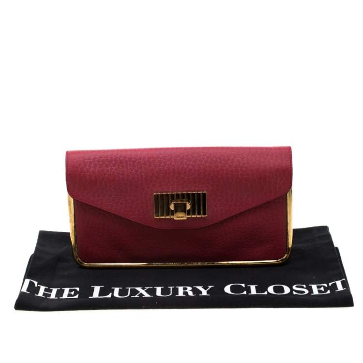 Pre Owned Chloe Red Leather Sally Clutch