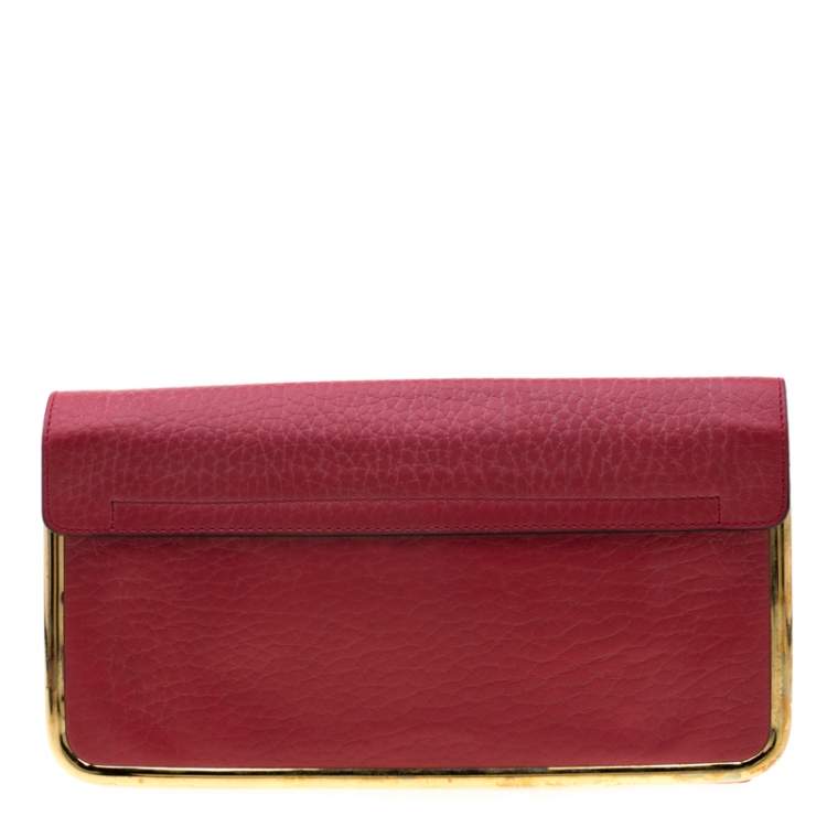 Pre Owned Chloe Red Leather Sally Clutch
