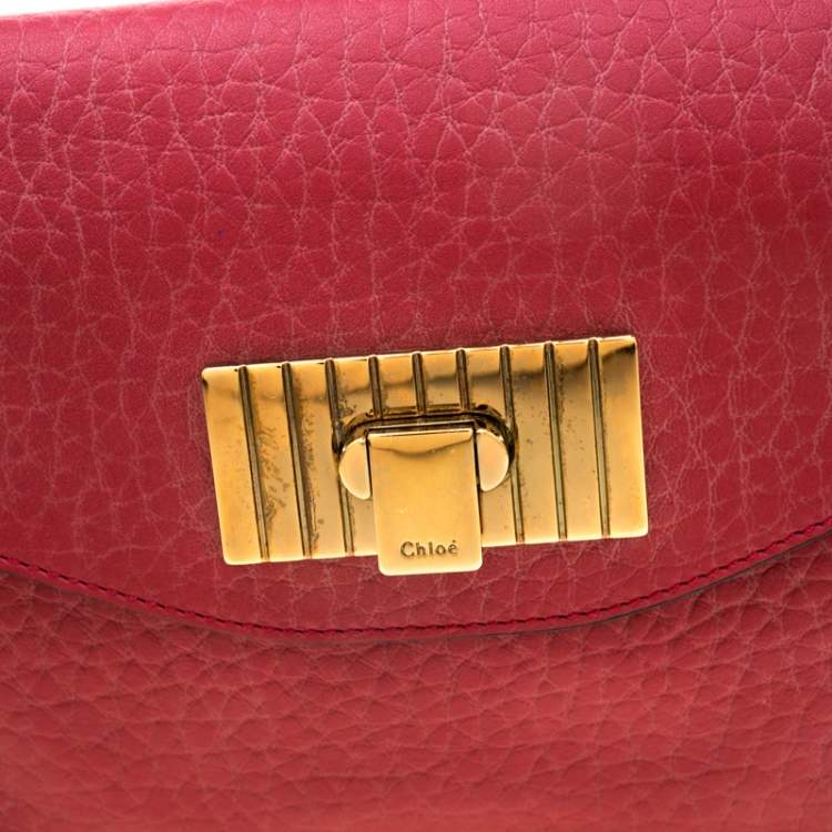 Pre Owned Chloe Red Leather Sally Clutch