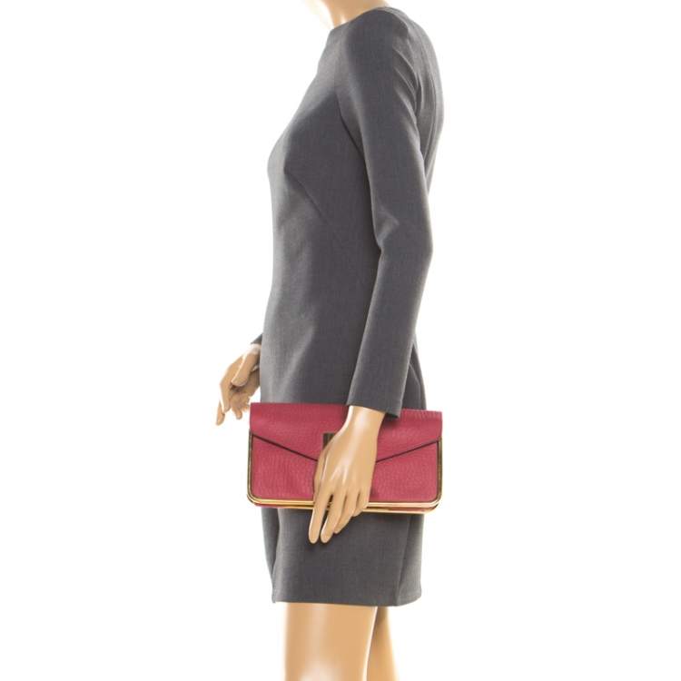 Pre Owned Chloe Red Leather Sally Clutch