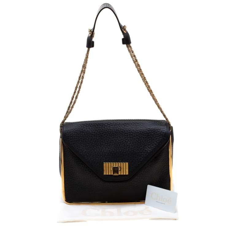 Pre Owned Chloe Black Leather Sally Medium Shoulder Bag