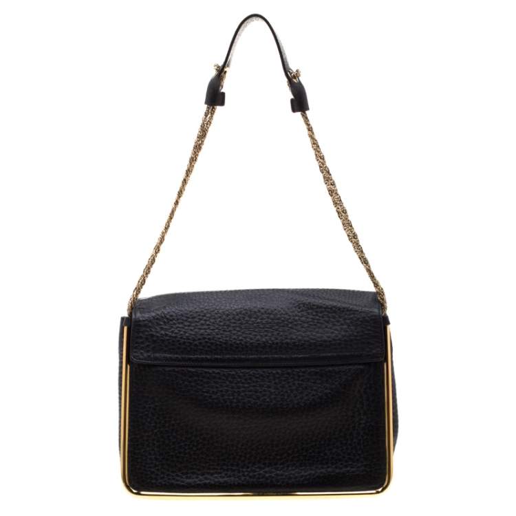 Pre Owned Chloe Black Leather Sally Medium Shoulder Bag