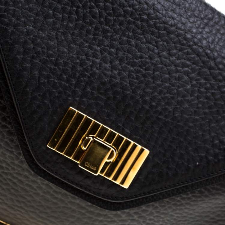 Pre Owned Chloe Black Leather Sally Medium Shoulder Bag