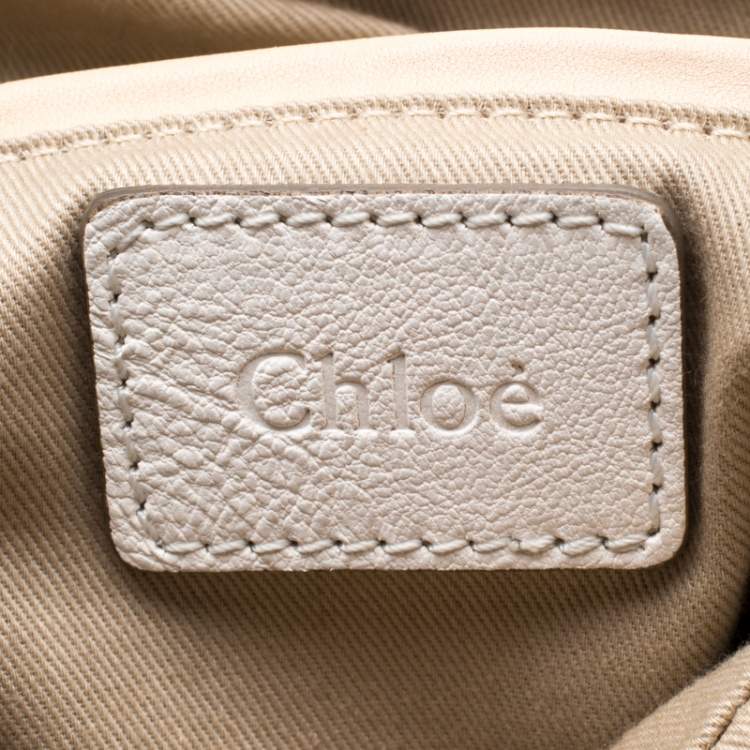 Pre Owned Chloe White Leather Medium Paraty Shoulder Bag