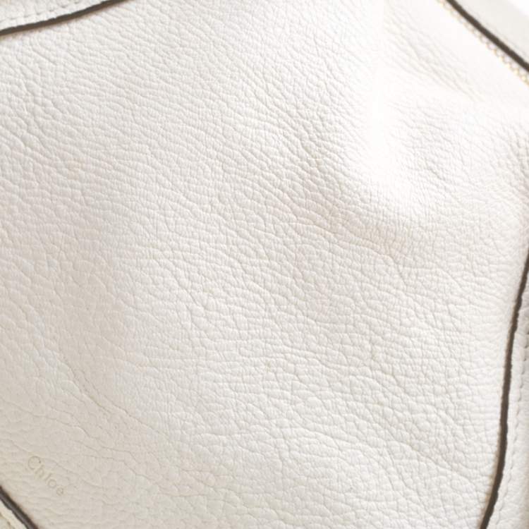 Pre Owned Chloe White Leather Medium Paraty Shoulder Bag