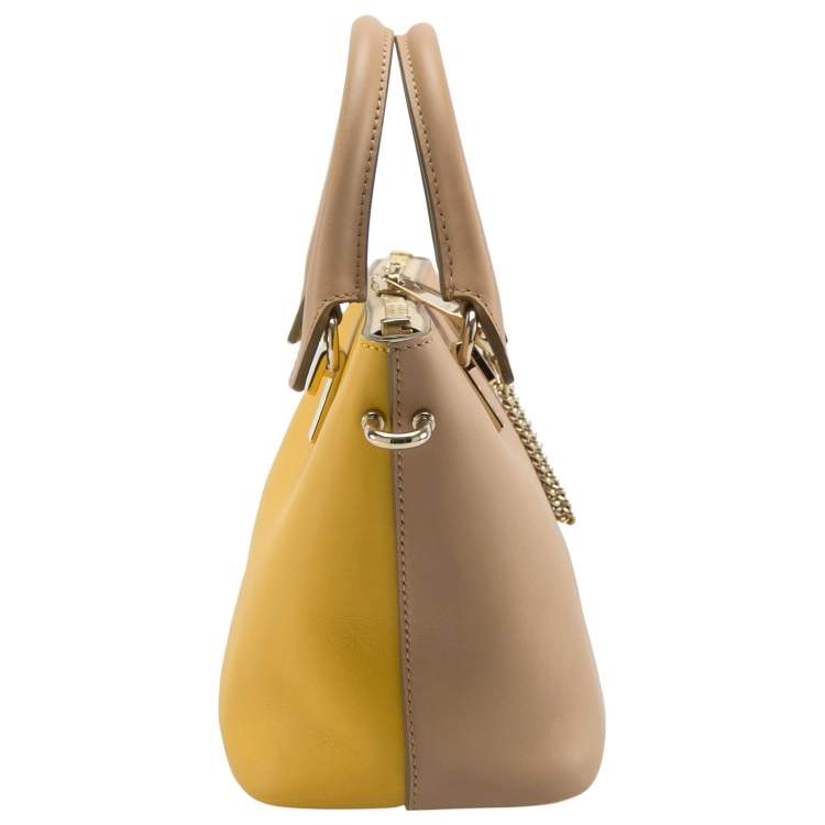 Pre Owned Chloe Mustard/Beige Leather Small Baylee Tote