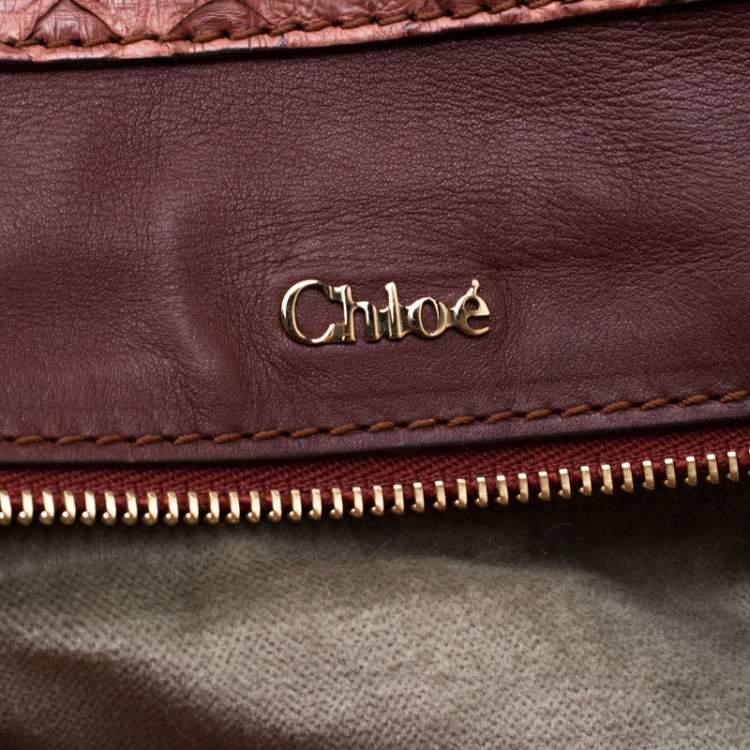 Pre Owned Chloe Cinnamon Python Leather Satchel