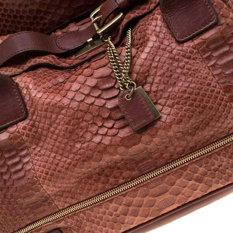 Pre Owned Chloe Cinnamon Python Leather Satchel