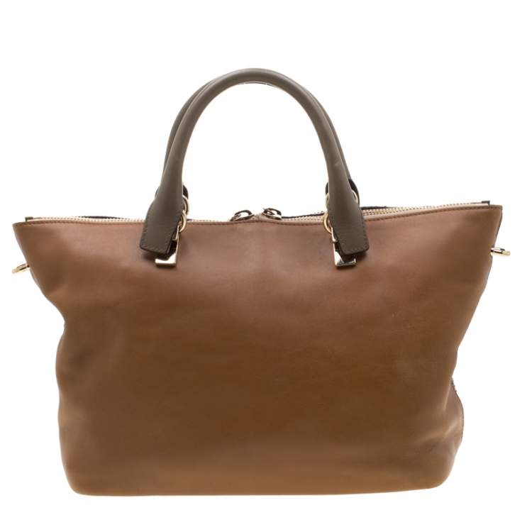 Pre Owned Chloe Tan Phython and Leather Baylee Tote