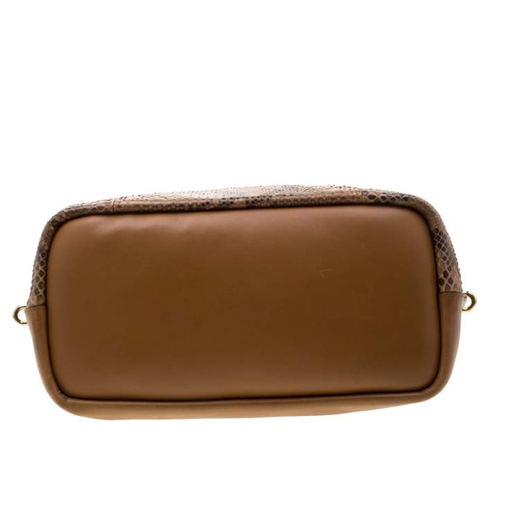 Pre Owned Chloe Tan Phython and Leather Baylee Tote
