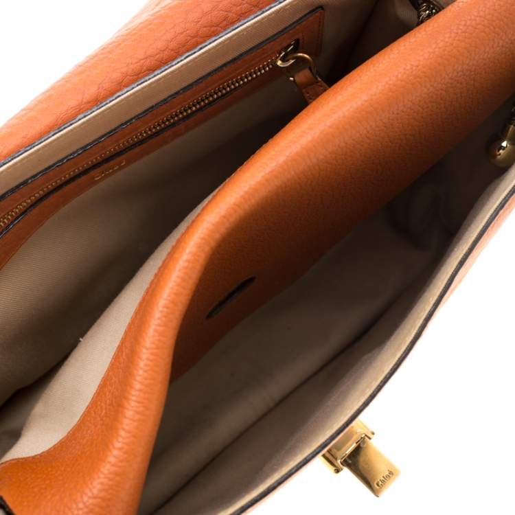 Pre Owned Chloe Orange Leather Medium Sally Shoulder Bag