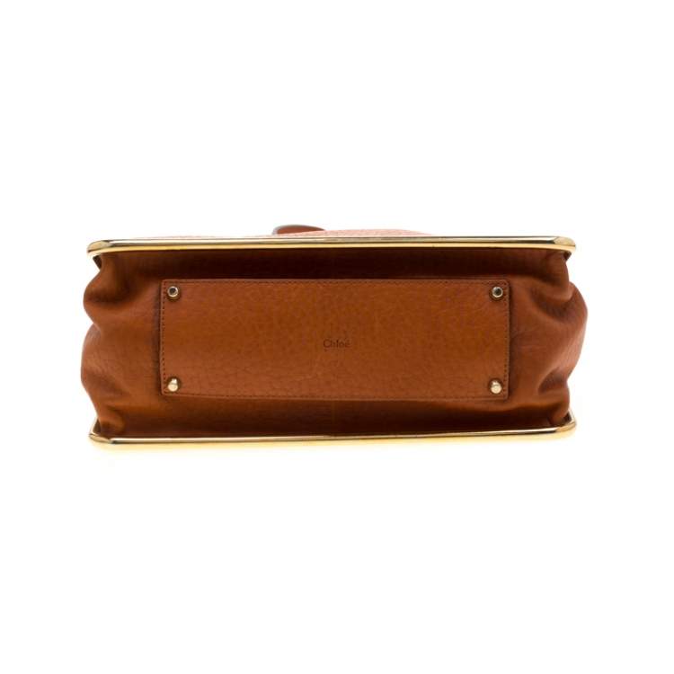 Pre Owned Chloe Orange Leather Medium Sally Shoulder Bag