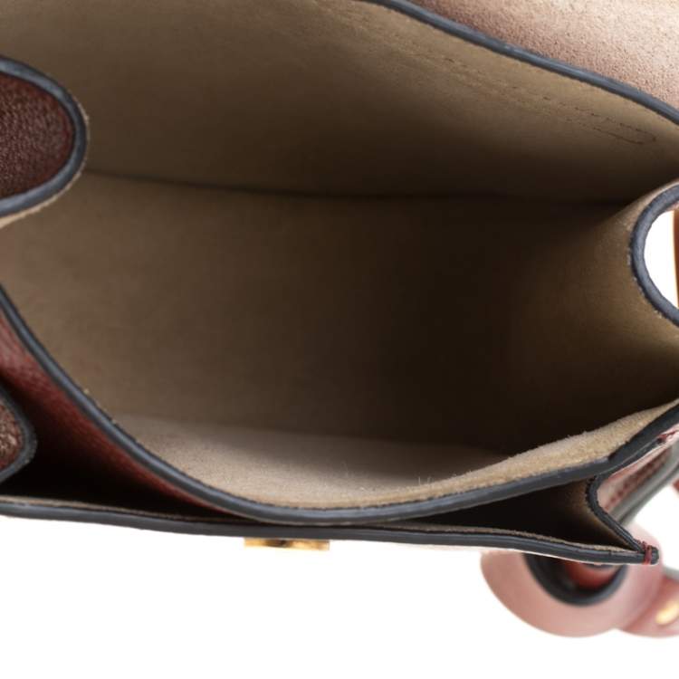 مملوكة مسبقًا Chloe Maroon Leather Mini Hudson Shoulder Bag