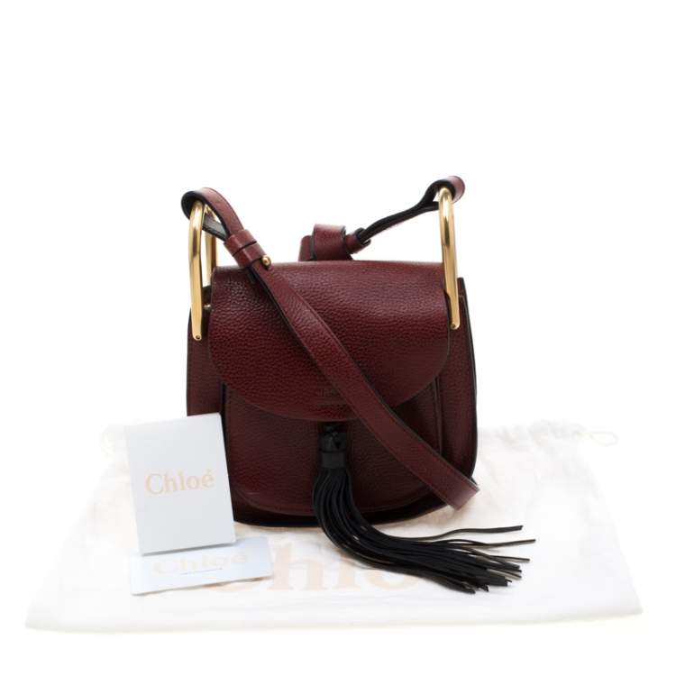 مملوكة مسبقًا Chloe Maroon Leather Mini Hudson Shoulder Bag