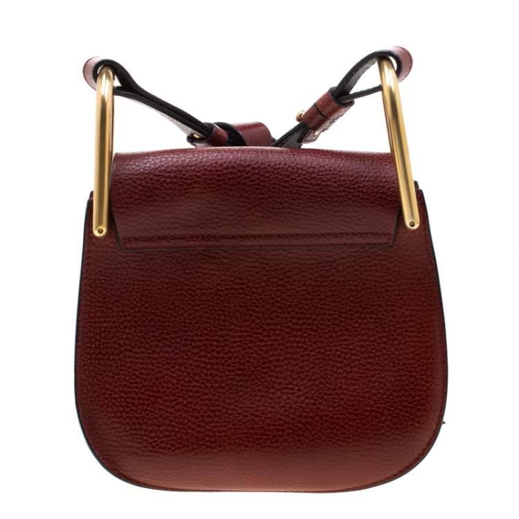 مملوكة مسبقًا Chloe Maroon Leather Mini Hudson Shoulder Bag