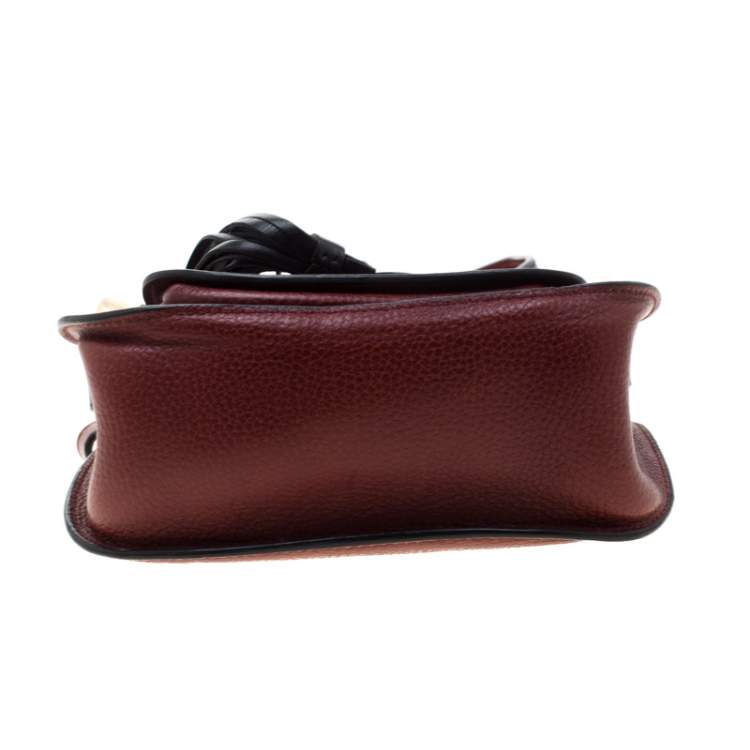 مملوكة مسبقًا Chloe Maroon Leather Mini Hudson Shoulder Bag