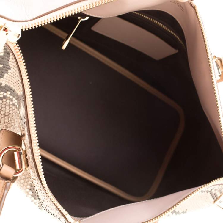 Pre Owned Chloe Python Leather Baylee Tote