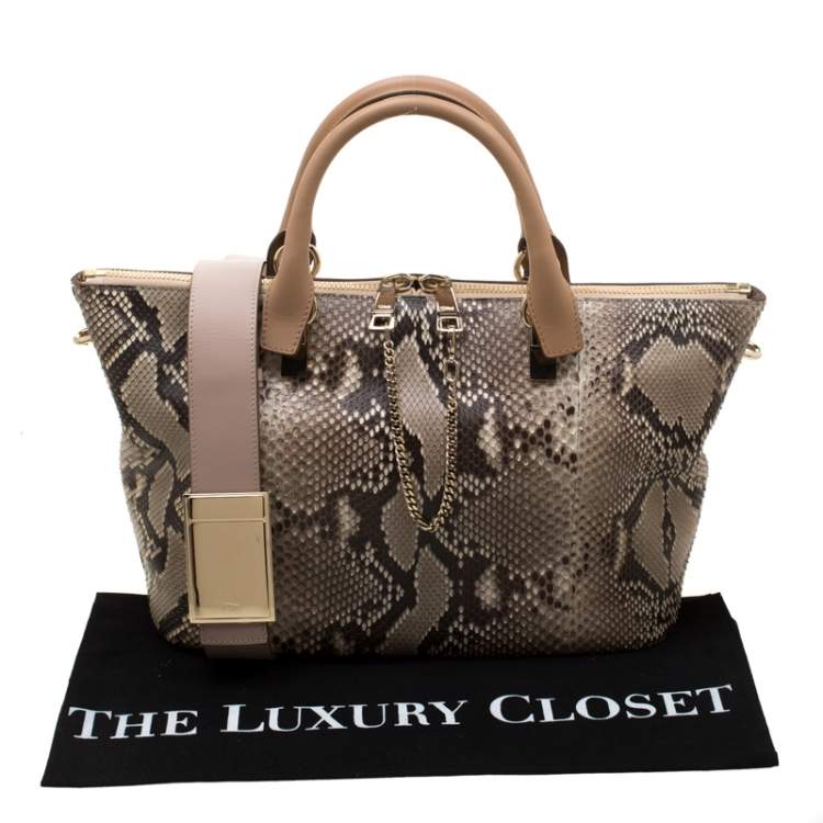 Pre Owned Chloe Python Leather Baylee Tote