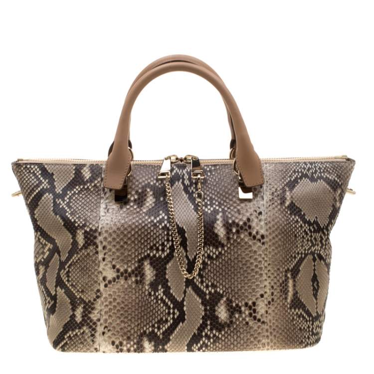Pre Owned Chloe Python Leather Baylee Tote