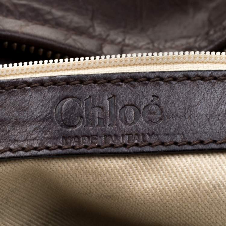 Pre Owned Chloe Dark Brown Python and Leather Silverado Satchel