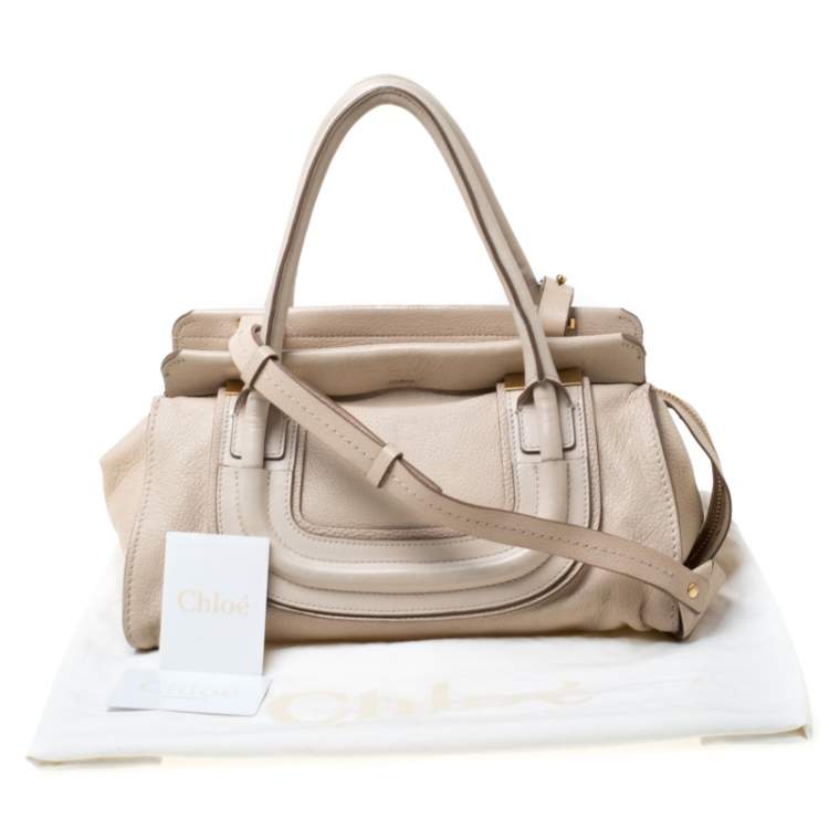 Pre Owned Chloe Beige Leather Medium Everston Satchel