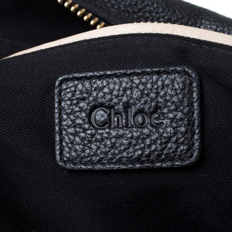 Pre Owned Chloe Black Leather Large Paraty Shoulder Bag