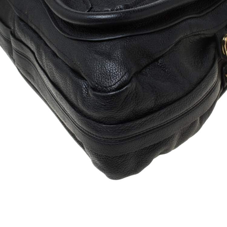 Pre Owned Chloe Black Leather Large Paraty Shoulder Bag