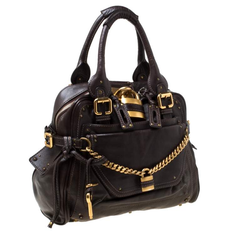 Pre Owned Chloe Dark Brown Leather Paddington Capsule Satchel