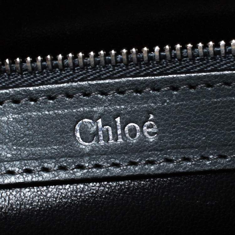 Pre Owned Chloe Green/Dark Grey Python Medium Sally Flap Shoulder Bag