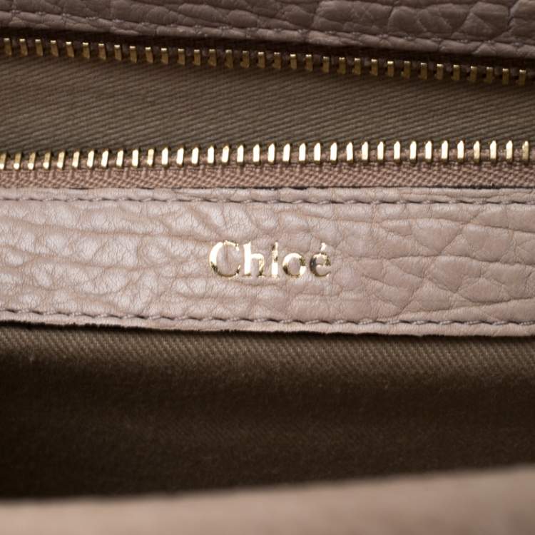 Pre Owned Chloe Beige Leather and Python Medium Sally Shoulder Bag