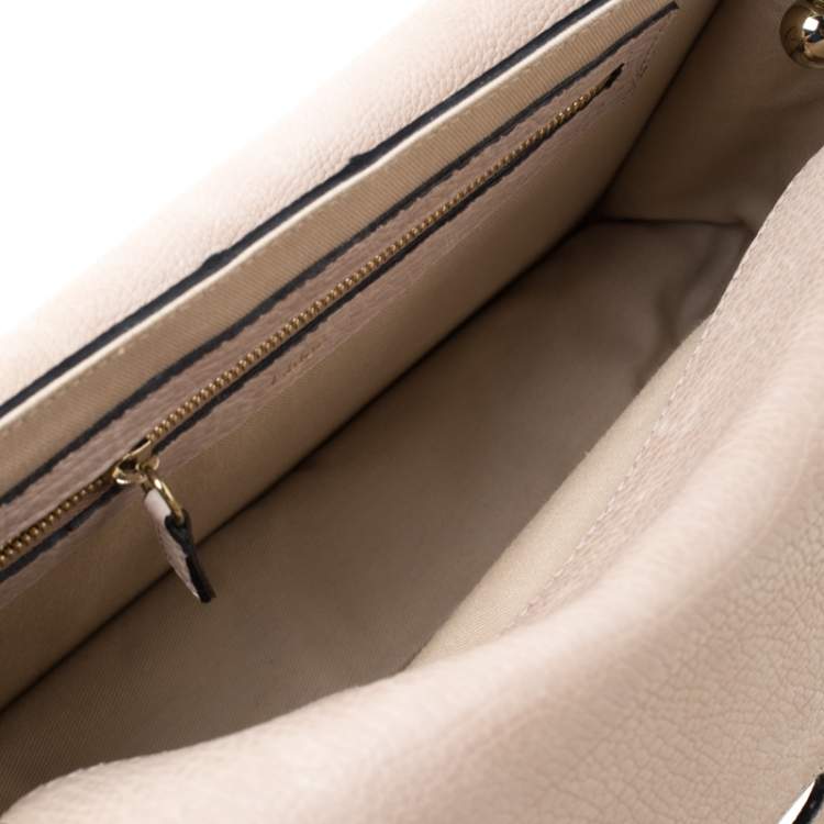 Pre Owned Chloe Beige Leather and Python Medium Sally Shoulder Bag