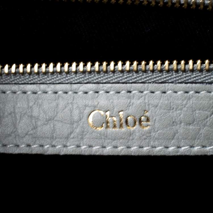 Pre Owned Chloe Grey Leather Sally Medium Shoulder Bag