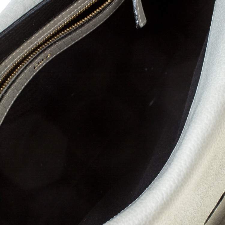 Pre Owned Chloe Grey Leather Sally Medium Shoulder Bag